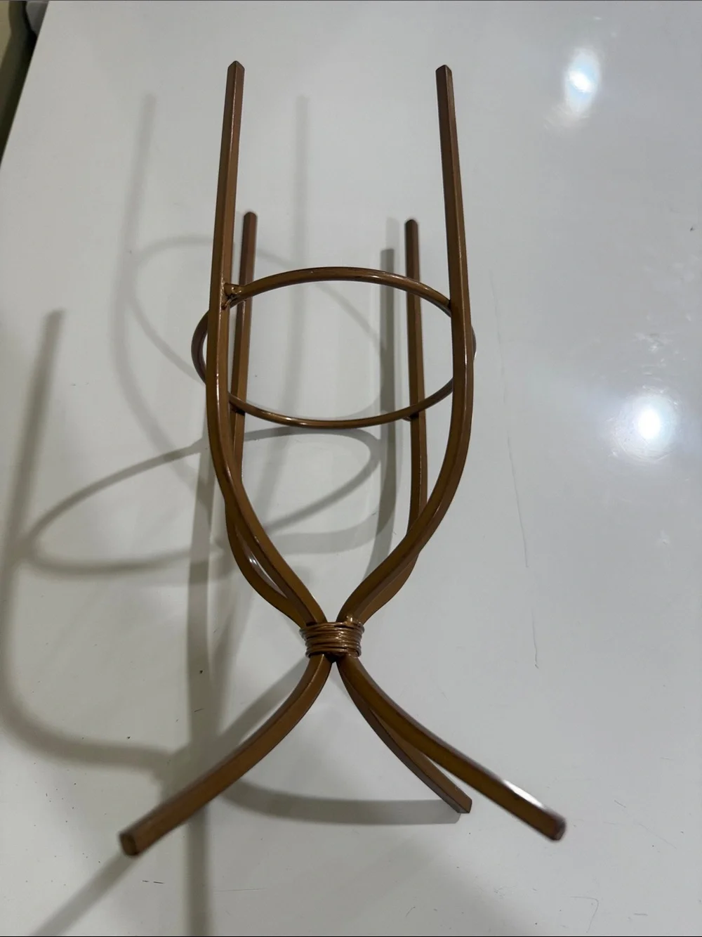 Brown Metal Plant & Pot Stand with Elevated Ring - Home Dining